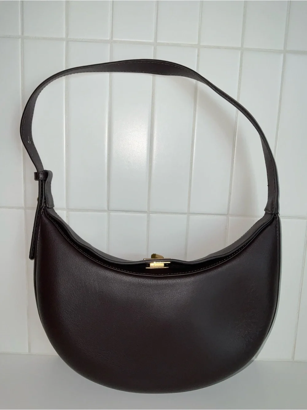 J. McLaughlin Molina Brown Crescent Leather Shoulder Bag
